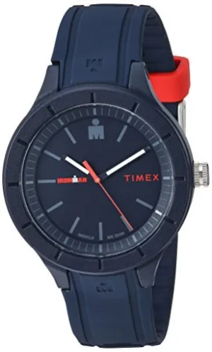 Timex TW5M17000 Ironman Essential Urban Analog 42mm Navy/Red Silicone Strap Watch