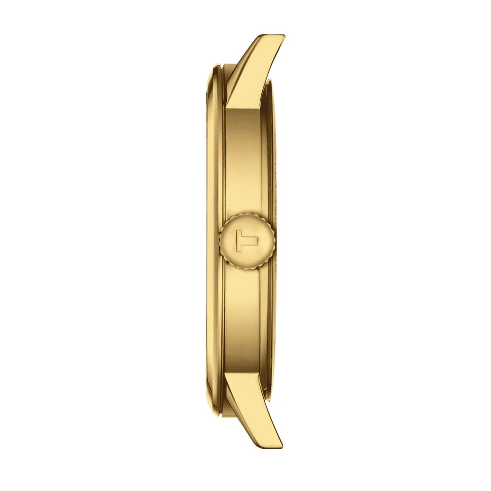 Tissot Classic Dream 42mm Ivory Dial Yellow Gold PVD Steel Quartz Gents Watch T1294103626100