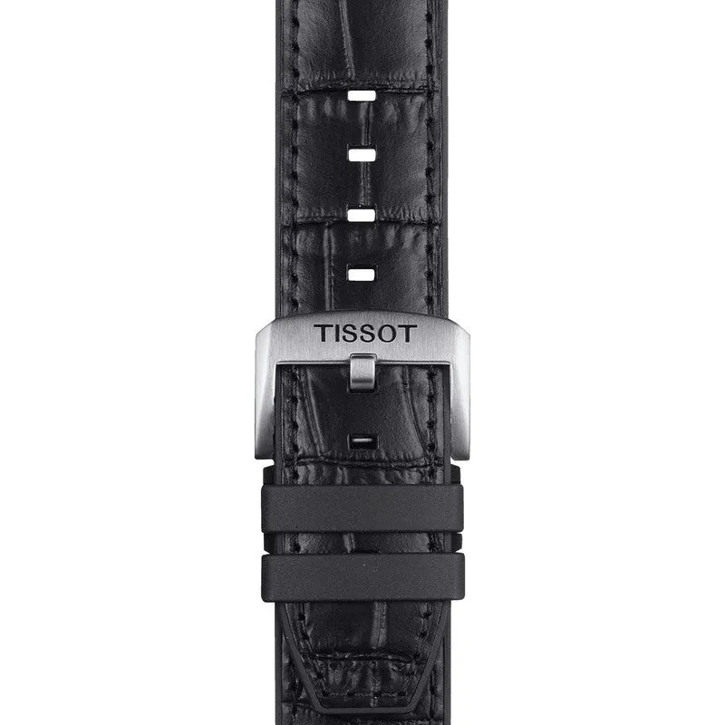 Tissot Official Black Leather and Rubber Parts Strap Lugs 22mm