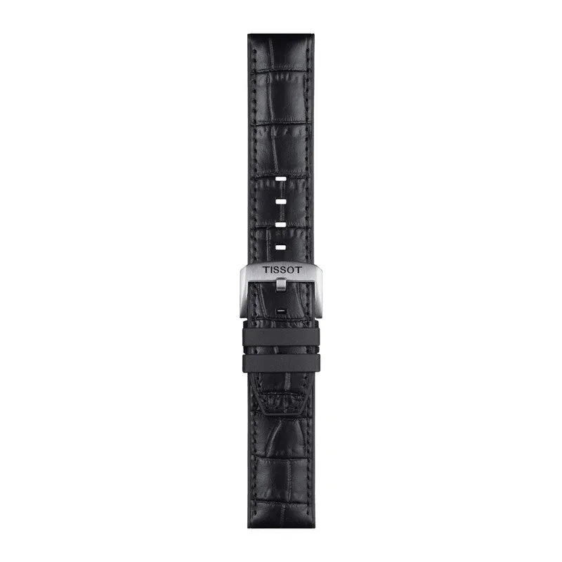 Tissot Official Black Leather and Rubber Parts Strap Lugs 22mm