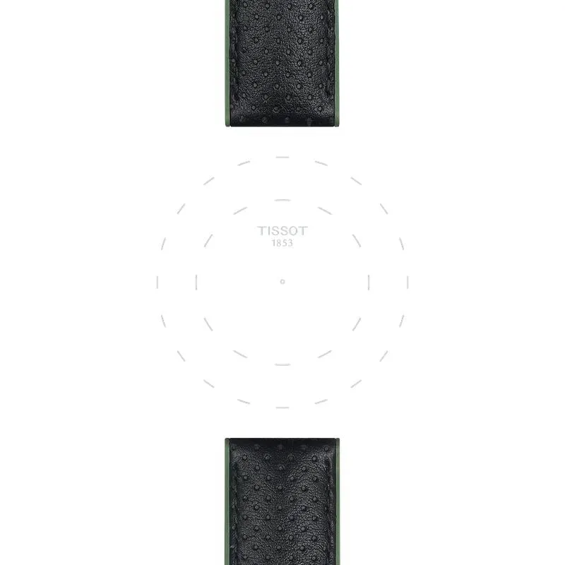 Tissot Official Green Leather and Rubber Strap Lugs 22mm