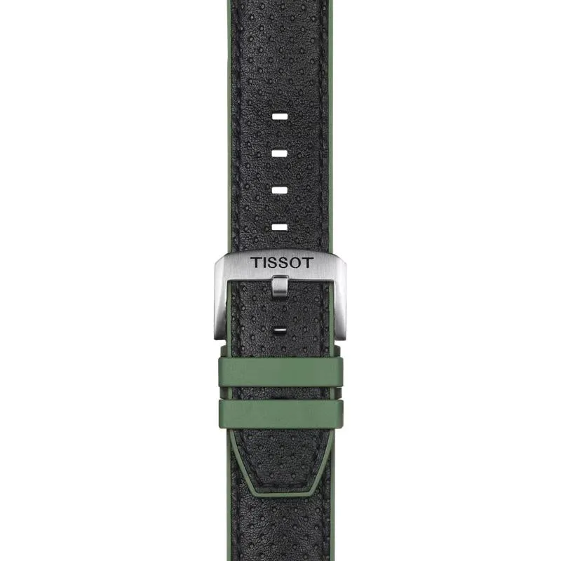 Tissot Official Green Leather and Rubber Strap Lugs 22mm