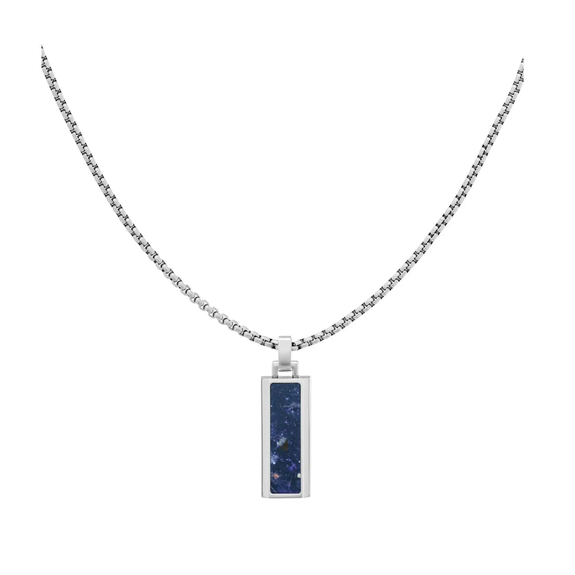 Tommy Hilfiger Mens Sodalite Stone Tag Necklace 2790542