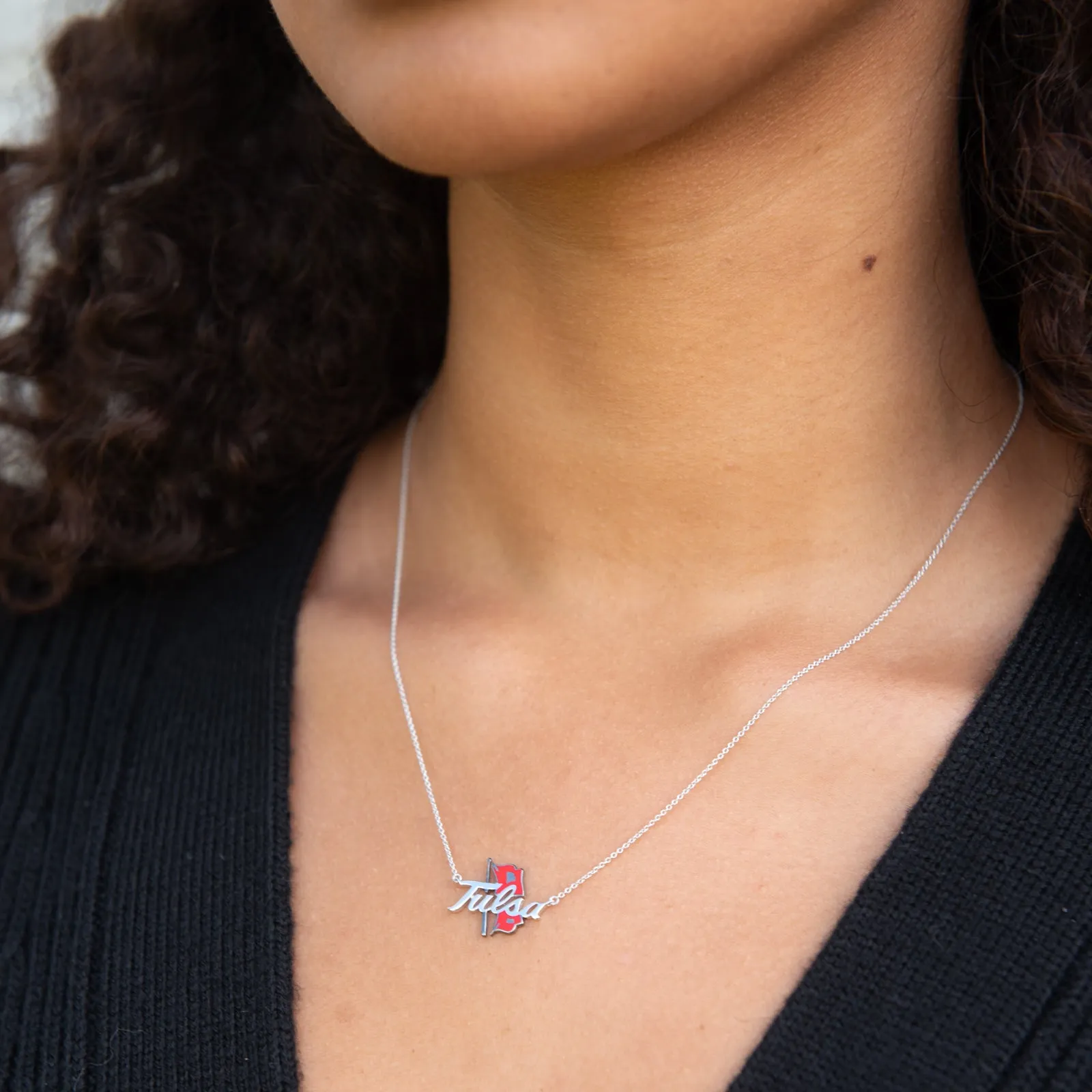 TU Necklace with Red Enamel