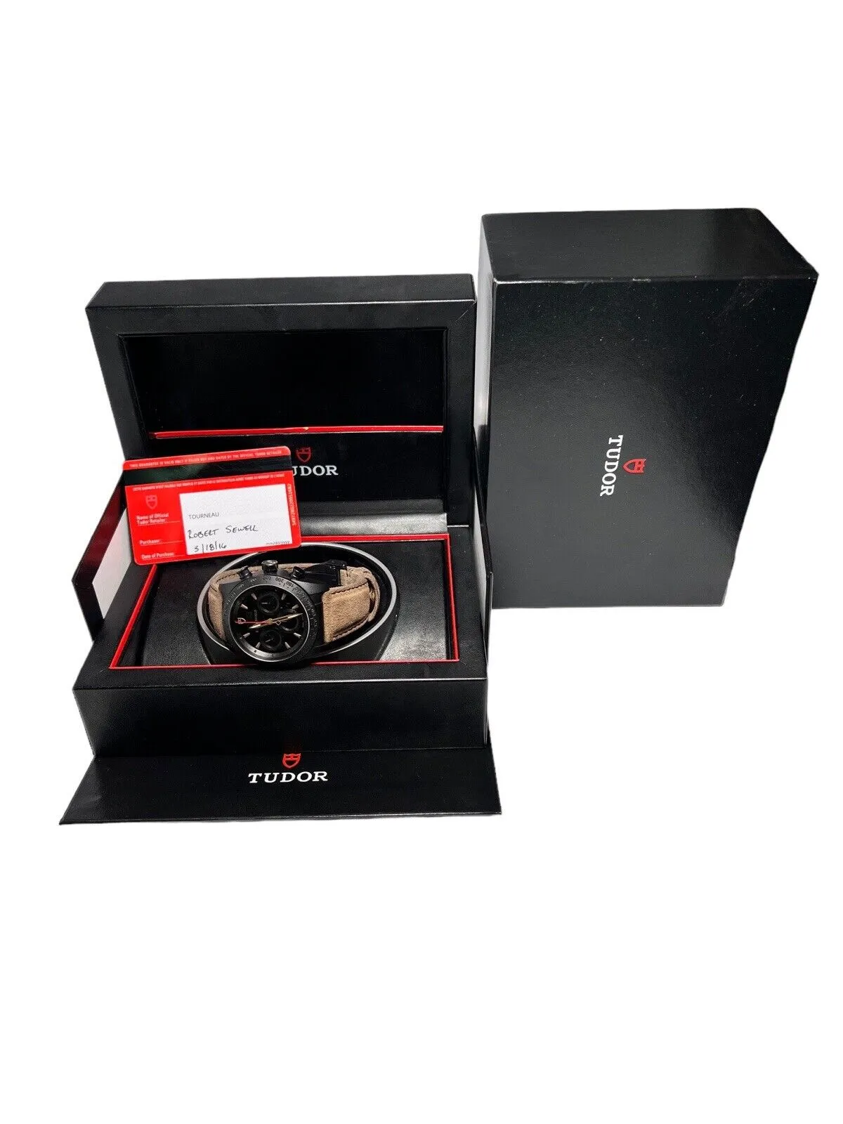Tudor Fast Rider Black Shield Ref-42000C Automatic 42mm Men's Watch Box & Papers