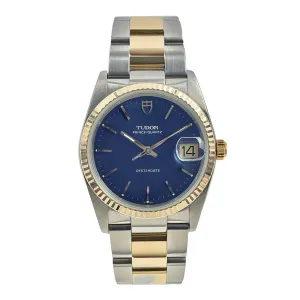 Tudor Oysterdate Stainless Steel Blue 34mm Quartz Men’s Watch 84133