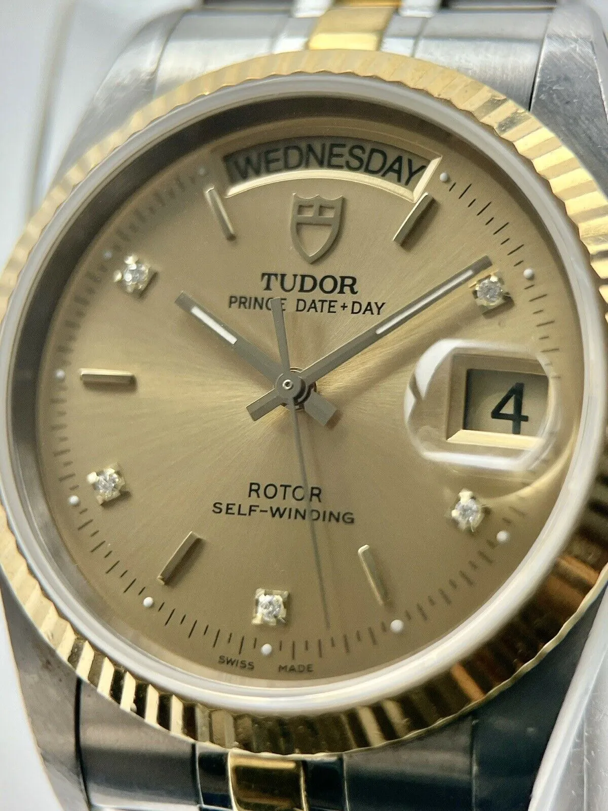 TUDOR Prince Date Day 76213 Champagne Dial Men's Two Tone Automatic Watch