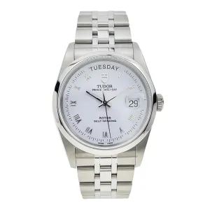 Tudor Prince Date Day Stainless Steel Roman 36mm Automatic Men’s Watch 76200