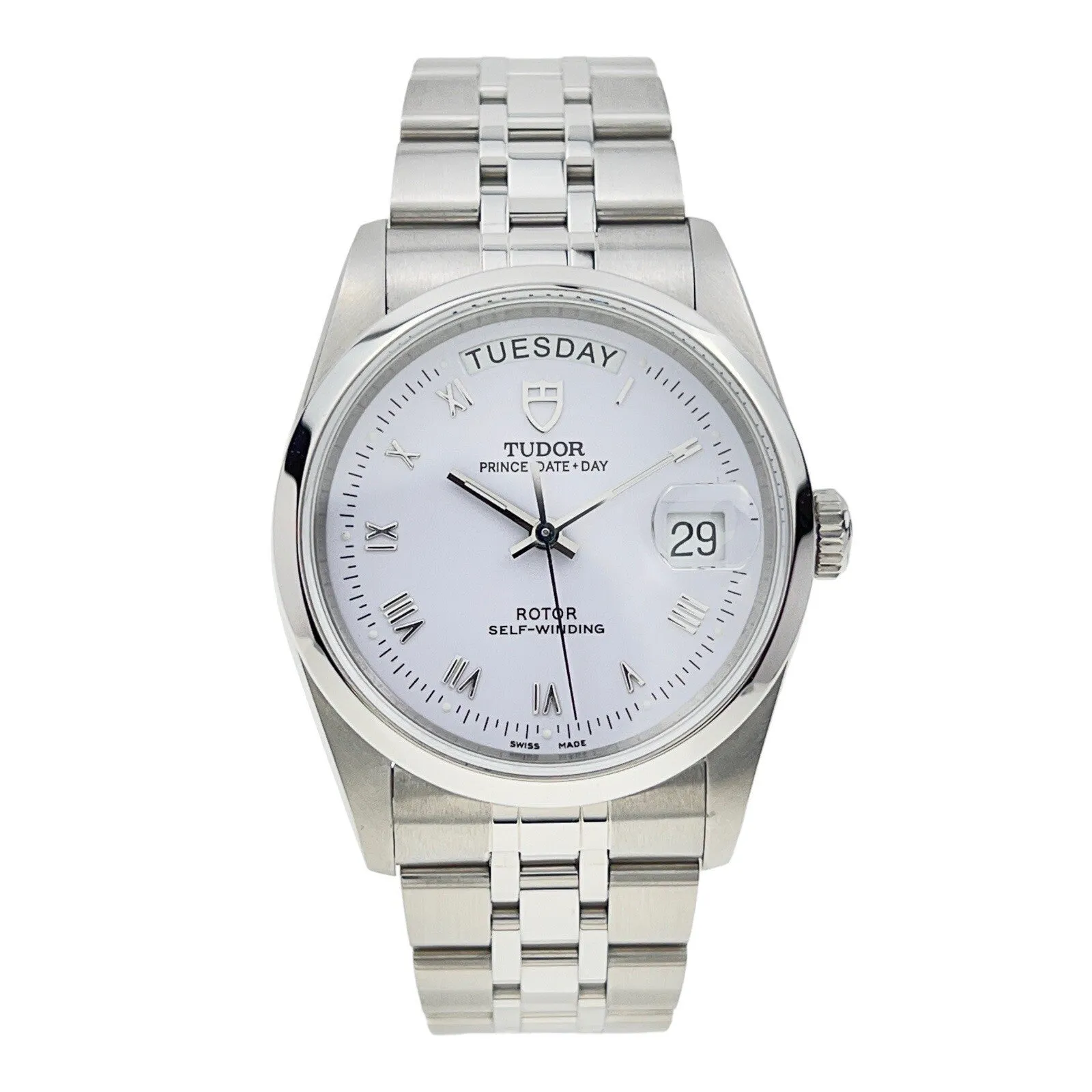 Tudor Prince Date Day Stainless Steel Roman 36mm Automatic Men’s Watch 76200