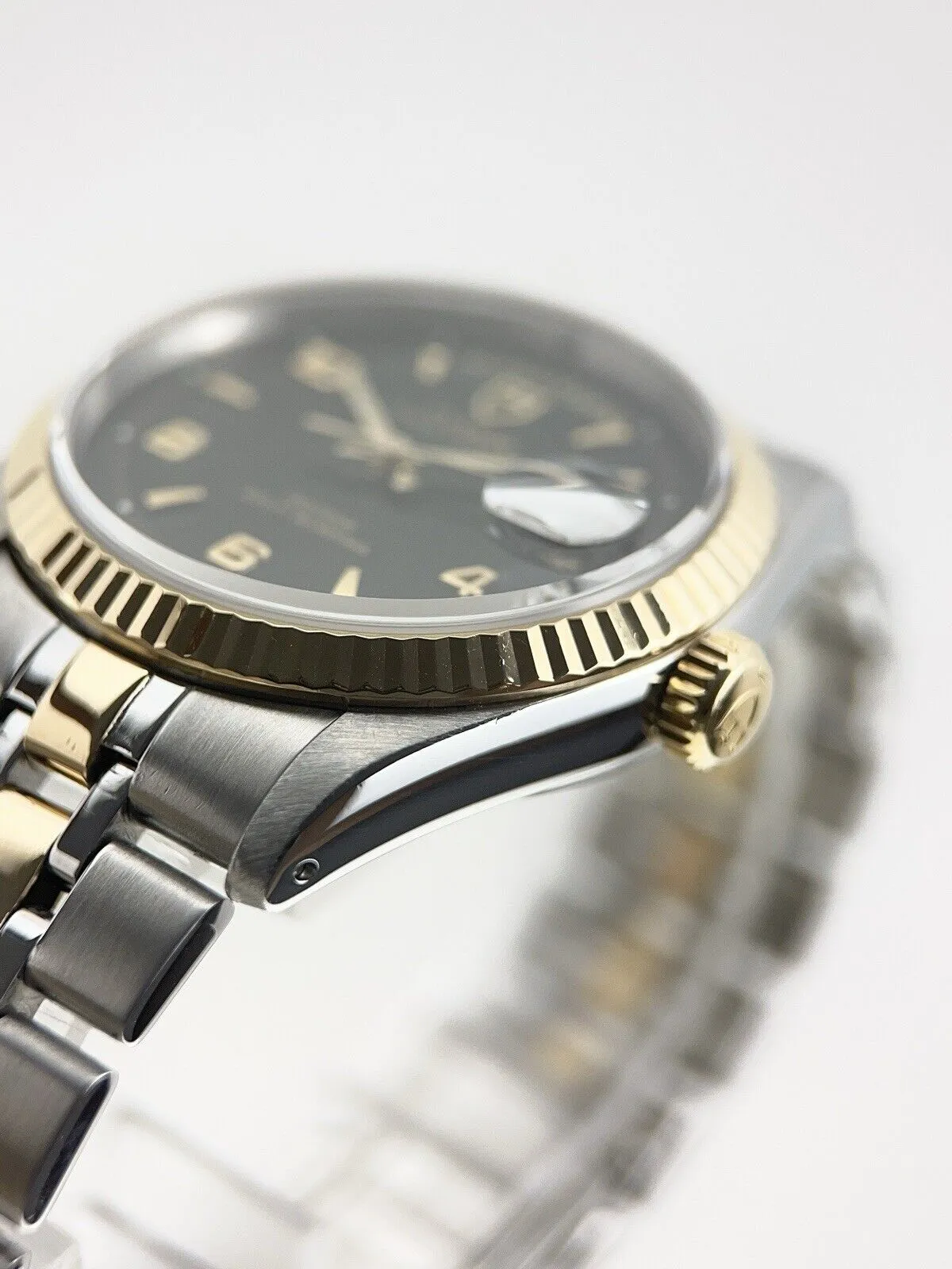 Tudor Prince Date Day Steel & Gold Black Dial 36mm Automatic Mens Watch 76213