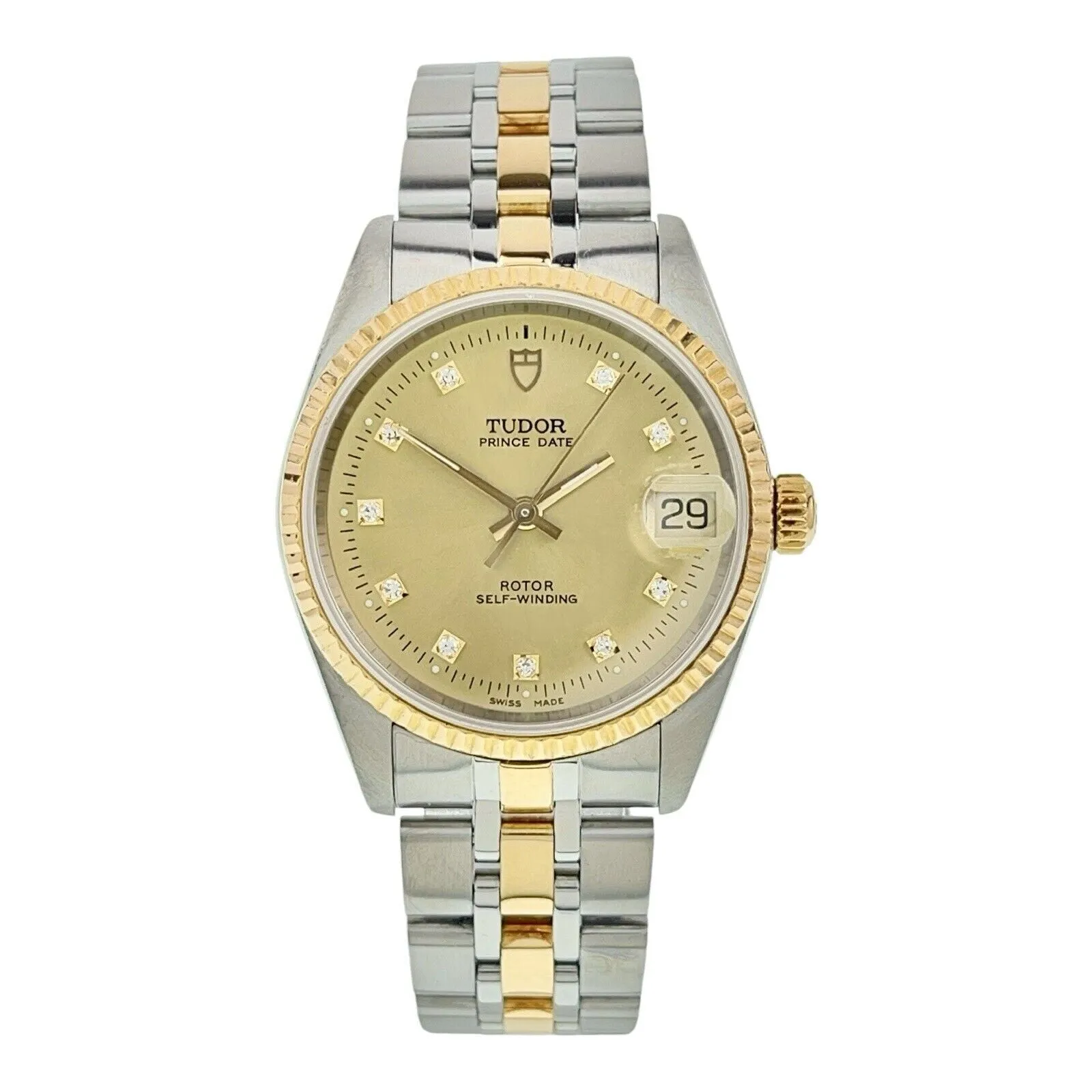 Tudor Prince Date Stainless Steel & Gold 32mm Automatic Women's Watch 72033