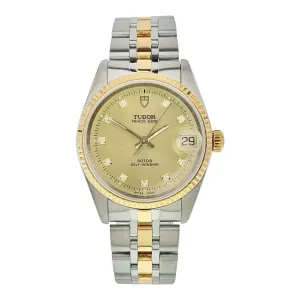Tudor Prince Date Stainless Steel & Gold 32mm Automatic Women's Watch 72033