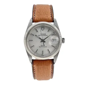 Tudor Prince Oysterdate 74034  Silver Dial Automatic Winding Mens Watch 34mm