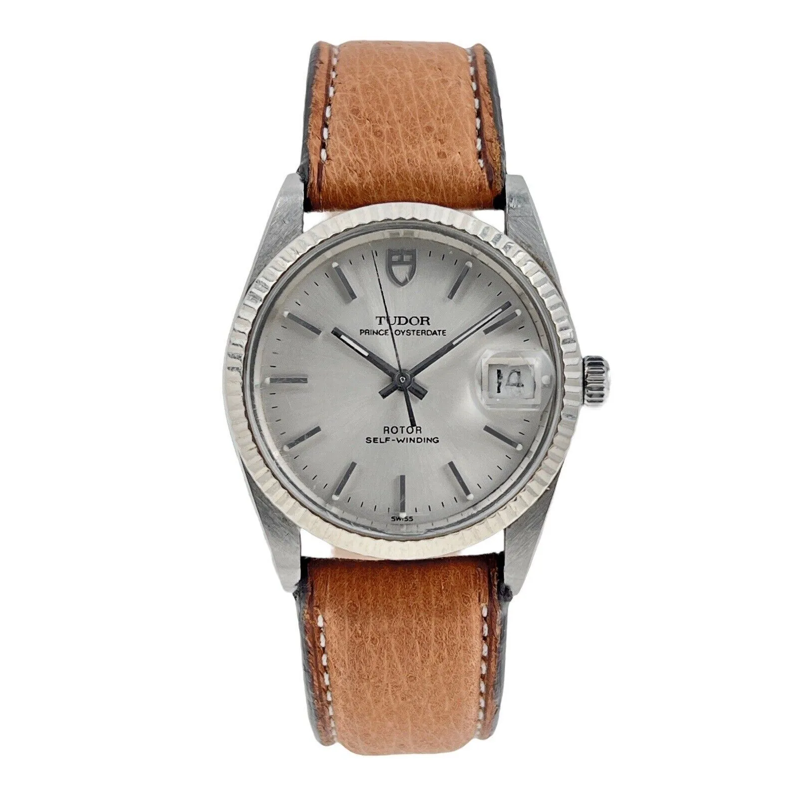 Tudor Prince Oysterdate 74034  Silver Dial Automatic Winding Mens Watch 34mm