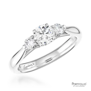 Tulip Three Stone 0.70ct G VS2 Diamond Platinum Ring