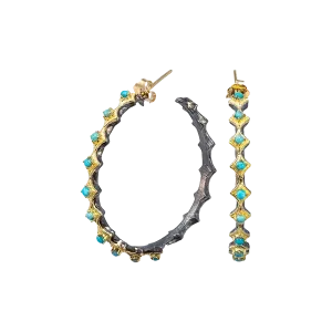 Turquoise Crivelli Hoop Earrings