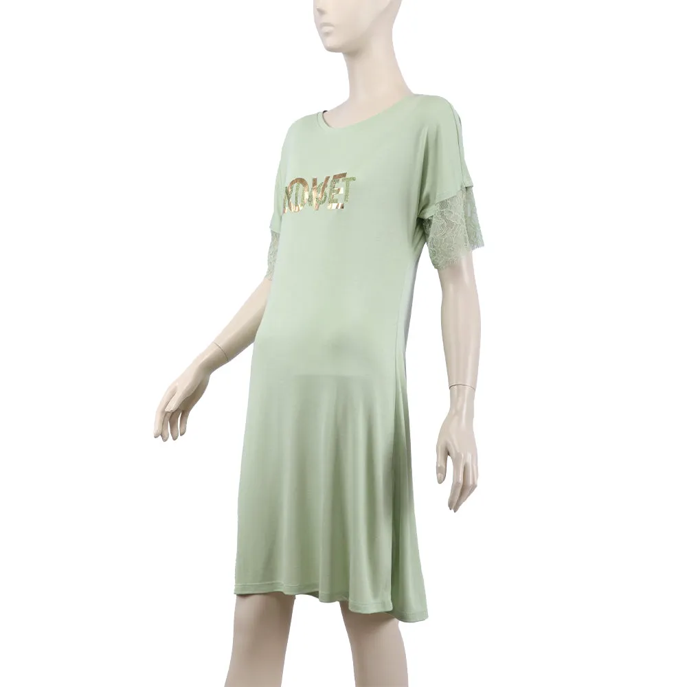Twinset Nightgown With Print And Lace
