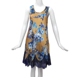 Twinset Wide-straps Dress  Floral Blue Medium