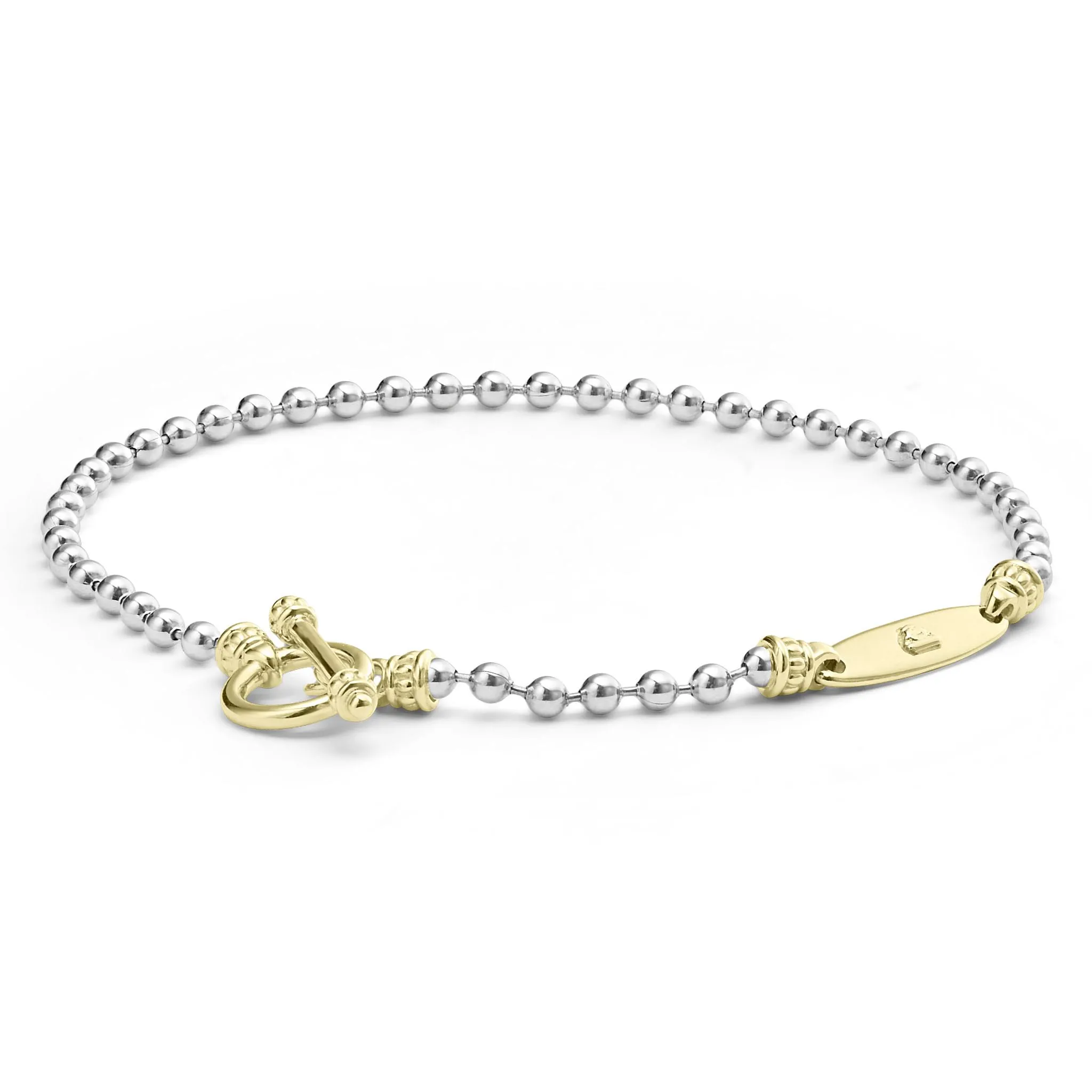 Two-Tone Beaded Toggle Bracelet