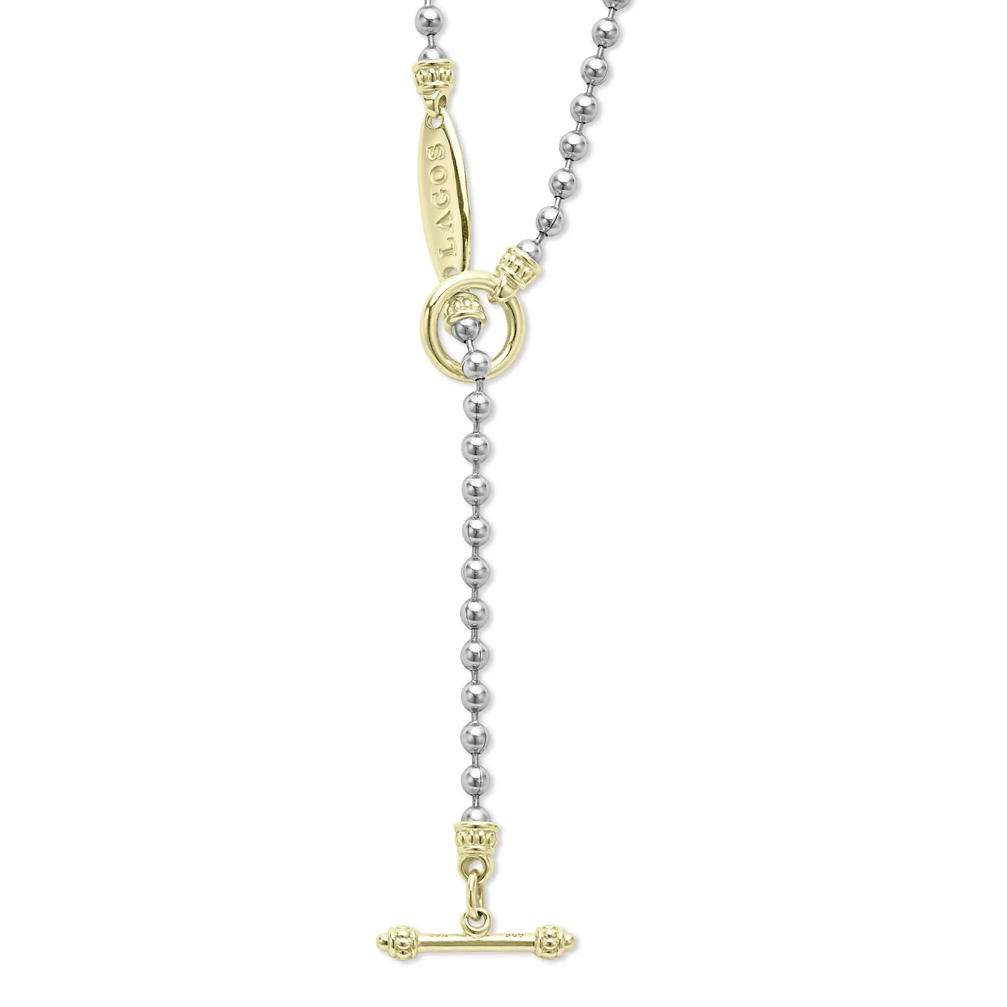 Two-Tone Beaded Toggle Necklace