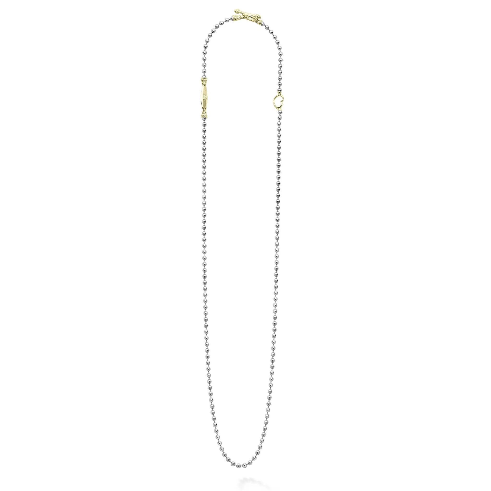 Two-Tone Beaded Toggle Necklace