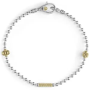 Two Tone Caviar Beaded Bracelet (Size L)