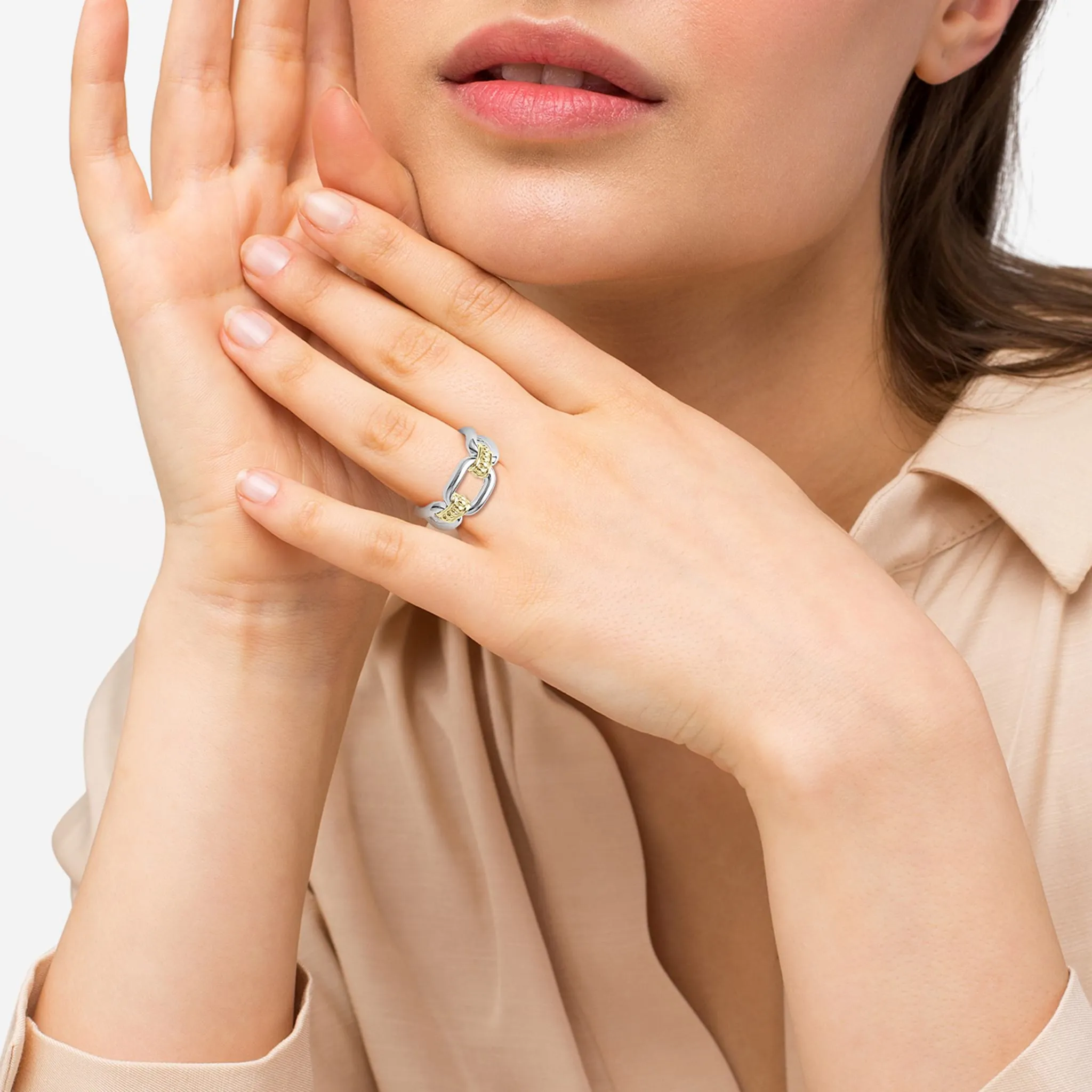 Two-Tone Link Ring (Size 7)