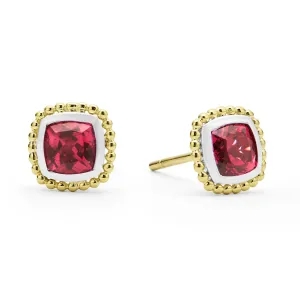 Two-Tone Rhodolite Garnet Stud Earrings