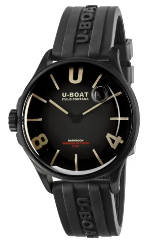 U-Boat Darkmoon Black PVD Black Dial Black Rubber Strap Quartz Mens Watch 9019