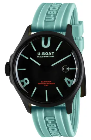 U-Boat Darkmoon Black PVD Black Dial Blue Silicon Strap Quartz Mens Watch 9526