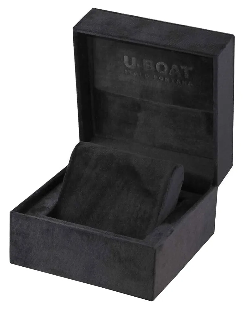 U-Boat Darkmoon Black PVD Brown Dial Black Rubber Strap Quartz Mens Watch 8699