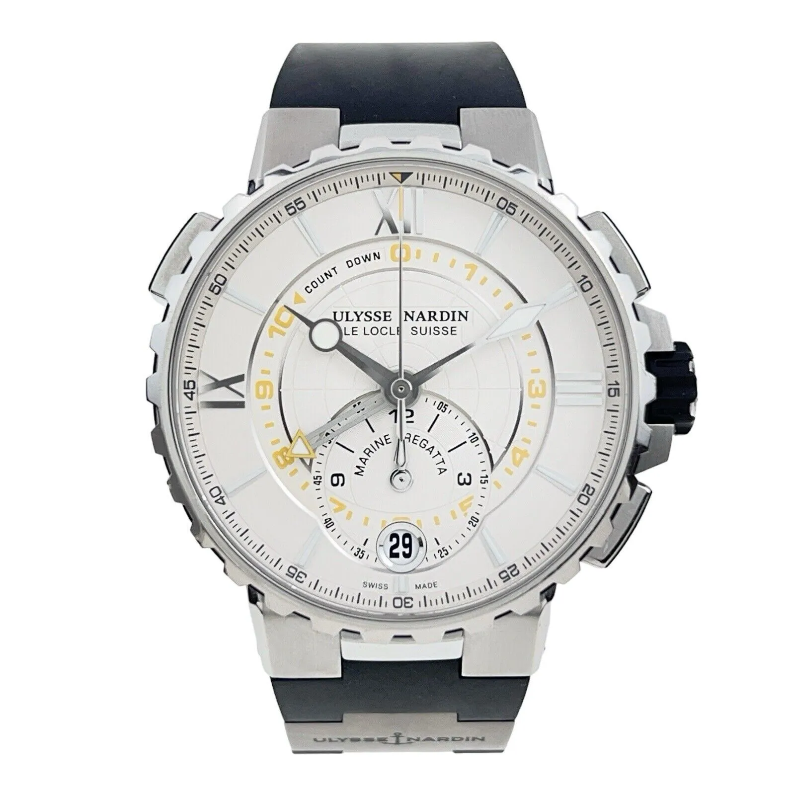 Ulysse Marine Regatta Stainless Steel White 44mm Automatic Men’s Watch 1553-155