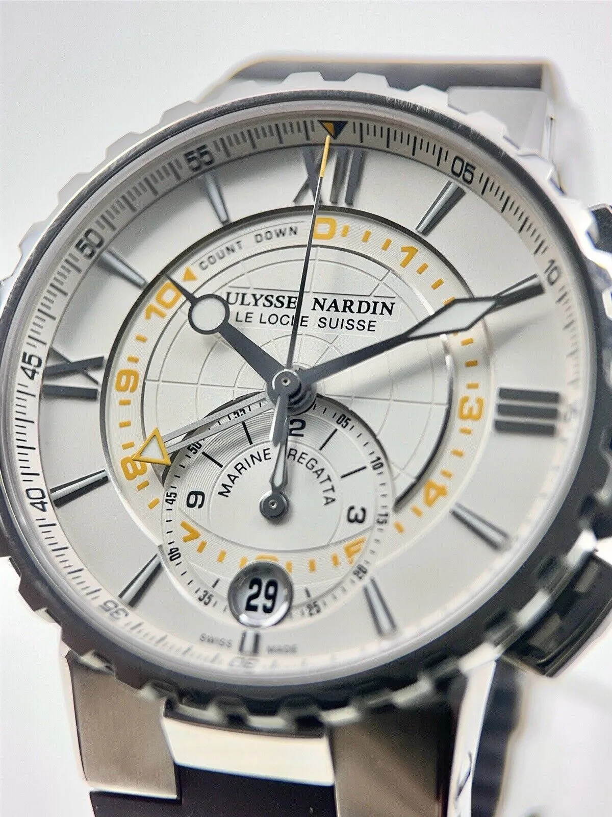 Ulysse Marine Regatta Stainless Steel White 44mm Automatic Men’s Watch 1553-155