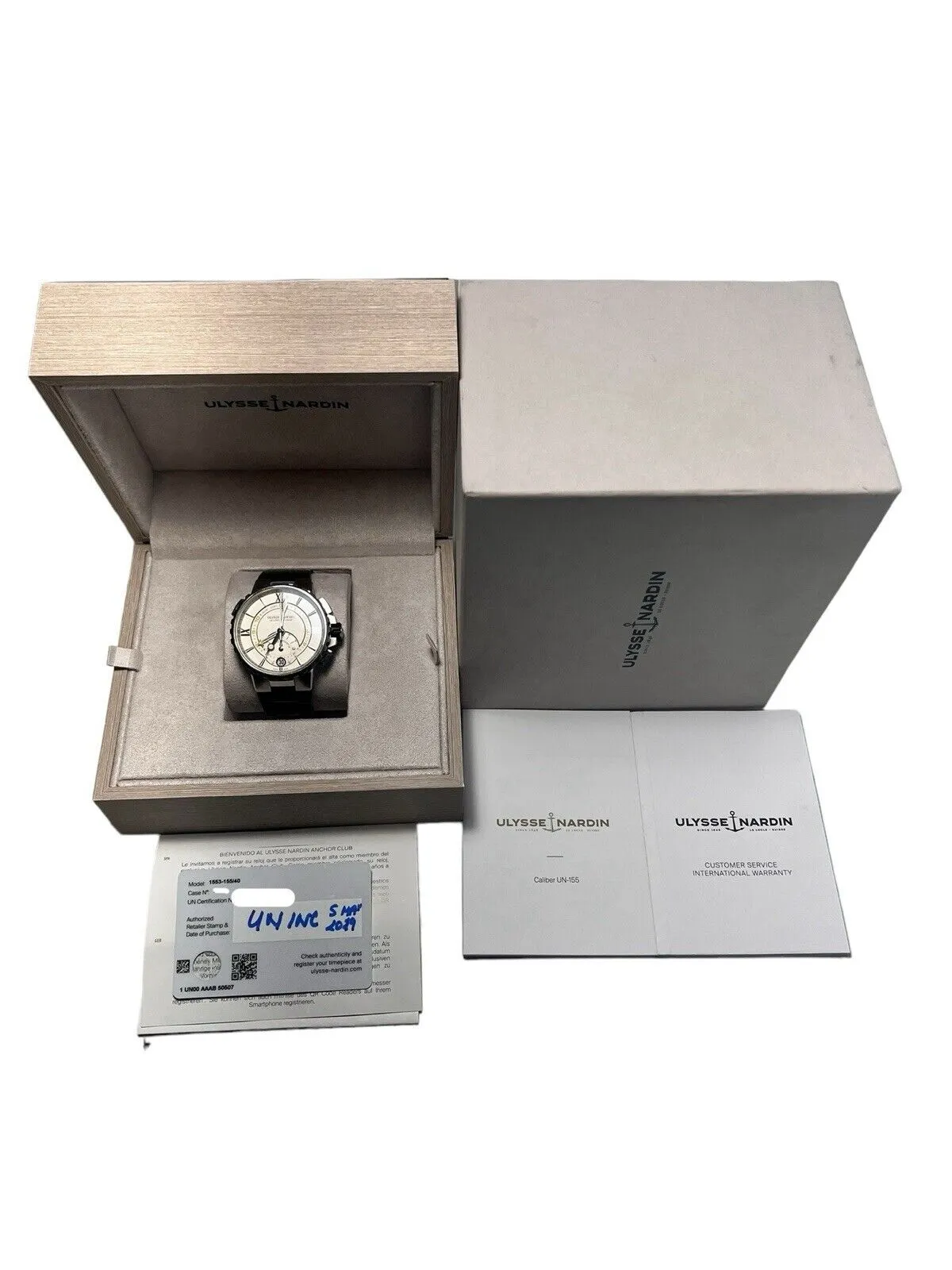 Ulysse Marine Regatta Stainless Steel White 44mm Automatic Men’s Watch 1553-155