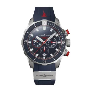 Ulysse Nardin Diver Hammerhead Chronograph Watch, 44mm Blue Dial, 1503-170LE-3/93-HAMMER