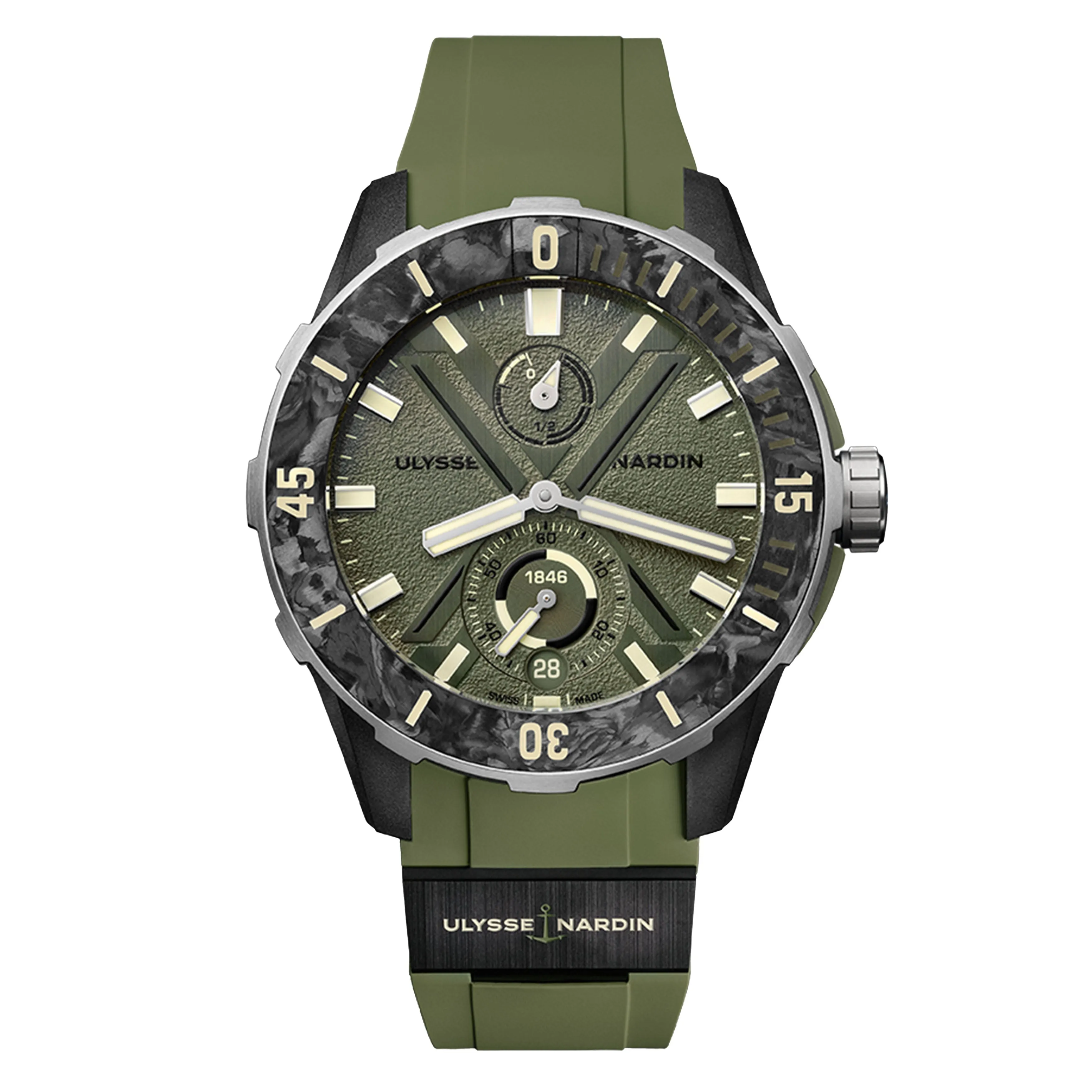 Ulysse Nardin Diver Net Ops Watch, 44mm Green Dial, 1183-170-8A/3A