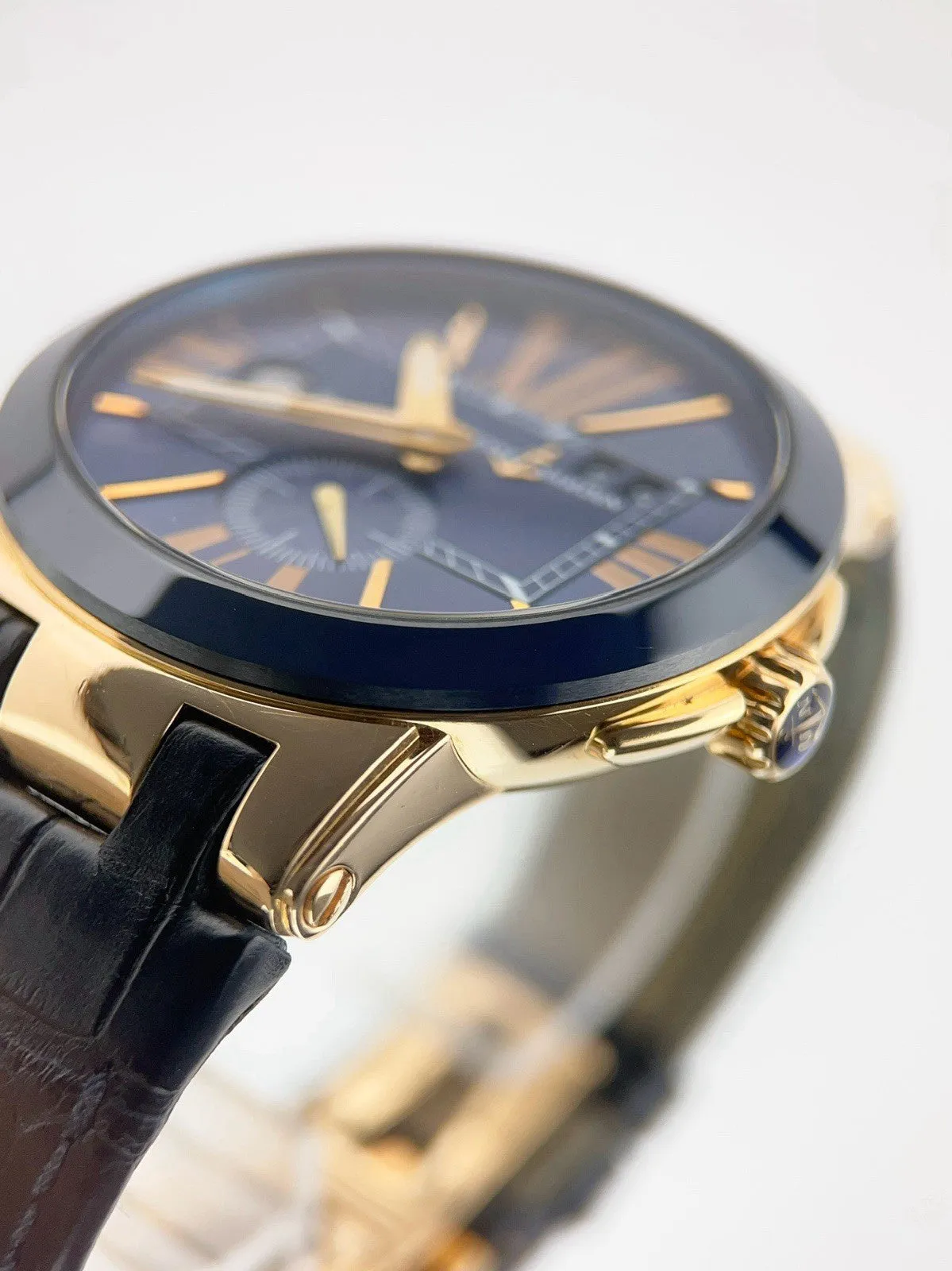 Ulysse Nardin Dual Time 18k Rose Gold Blue Dial 43mm Automatic Mens Watch 246-00