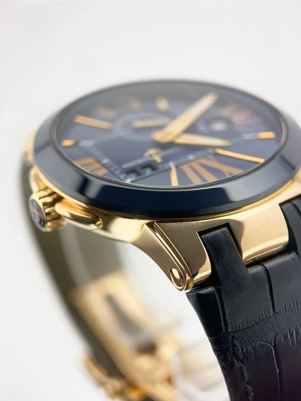 Ulysse Nardin Dual Time 18k Rose Gold Blue Dial 43mm Automatic Mens Watch 246-00