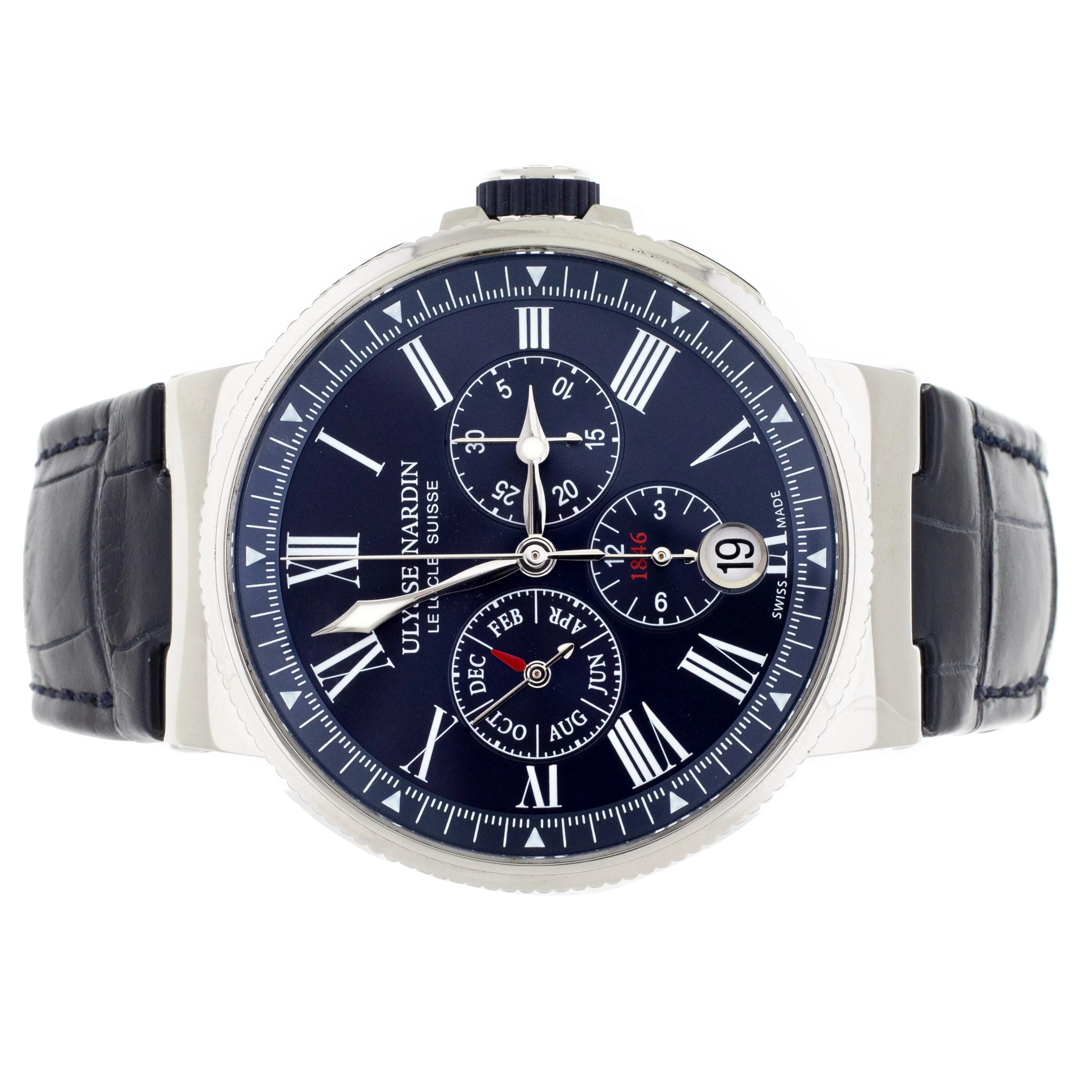 Ulysse Nardin Marine Chronograph Steel Blue Dial 43mm 1533-150 Full Set