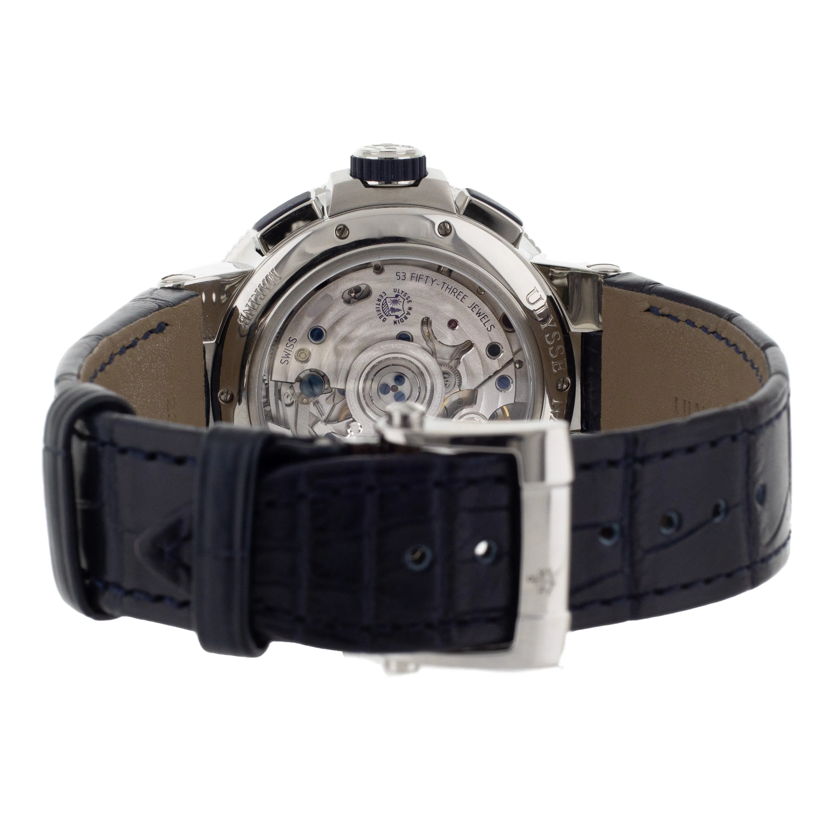 Ulysse Nardin Marine Chronograph Steel Blue Dial 43mm 1533-150 Full Set