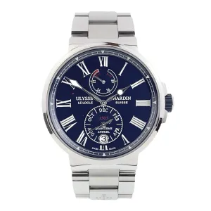 Ulysse Nardin Marine Chronometer Steel Blue Dial 43mm Automatic Mens 1133-210