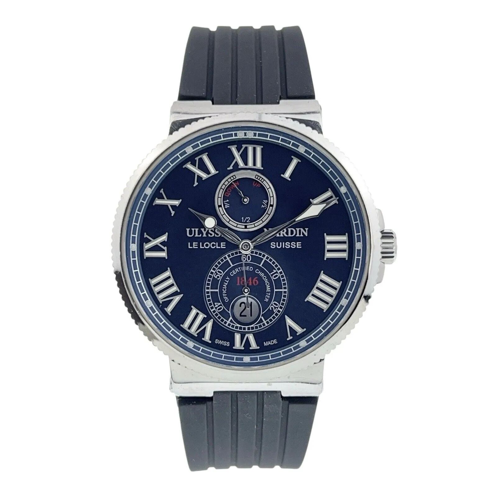 Ulysse Nardin Marine Stainless Steel Blue Dial 43mm Automatic Men’s Watch 263-67