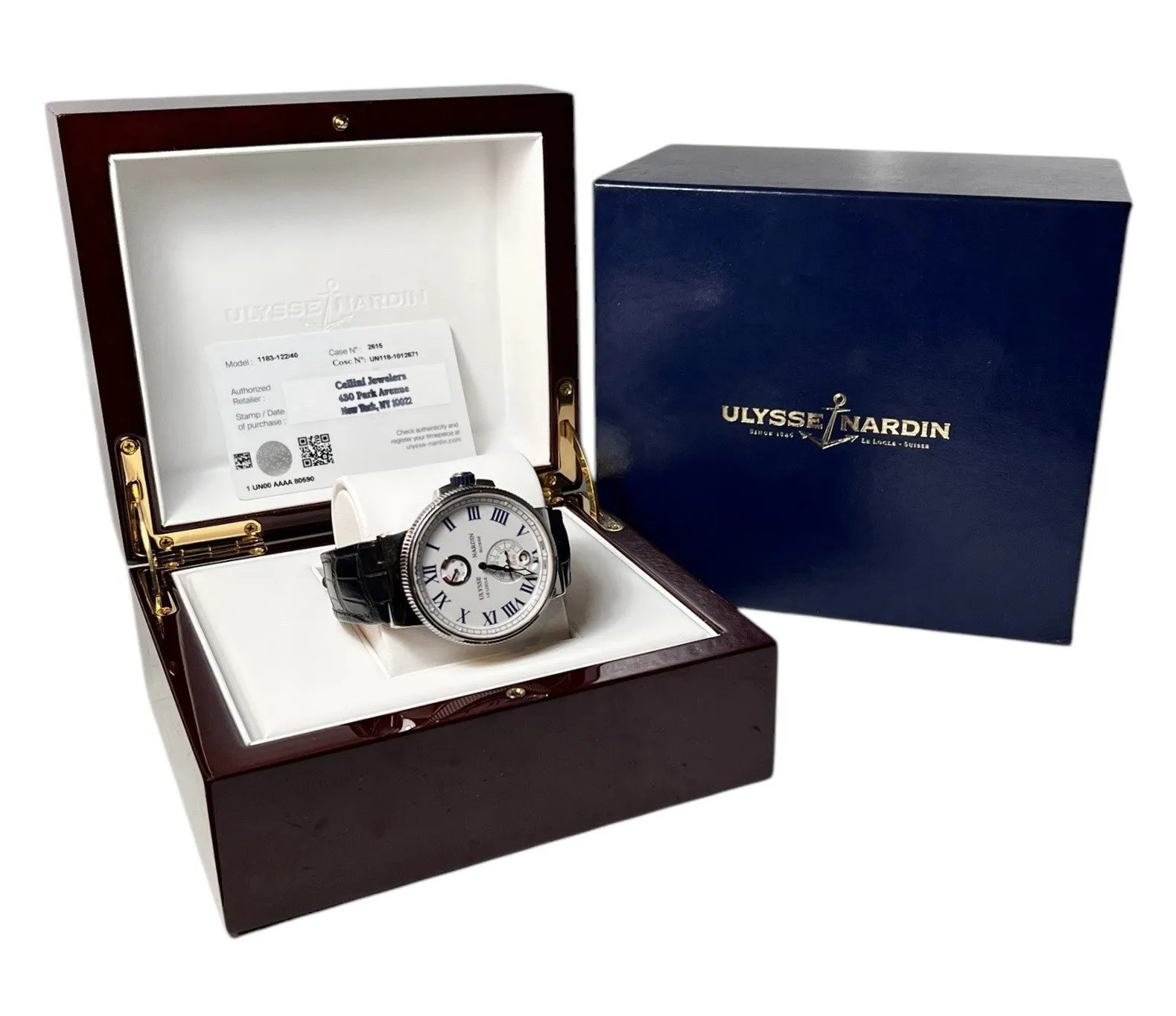 Ulysse Nardin Marine Steel White Dial 43mm Automatic Mens Watch 1183-122/40