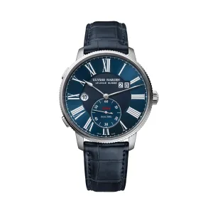 Ulysse Nardin Marine Torpilleur Dual Time Watch, 44mm Blue Dial, 3343-320-3A/1A