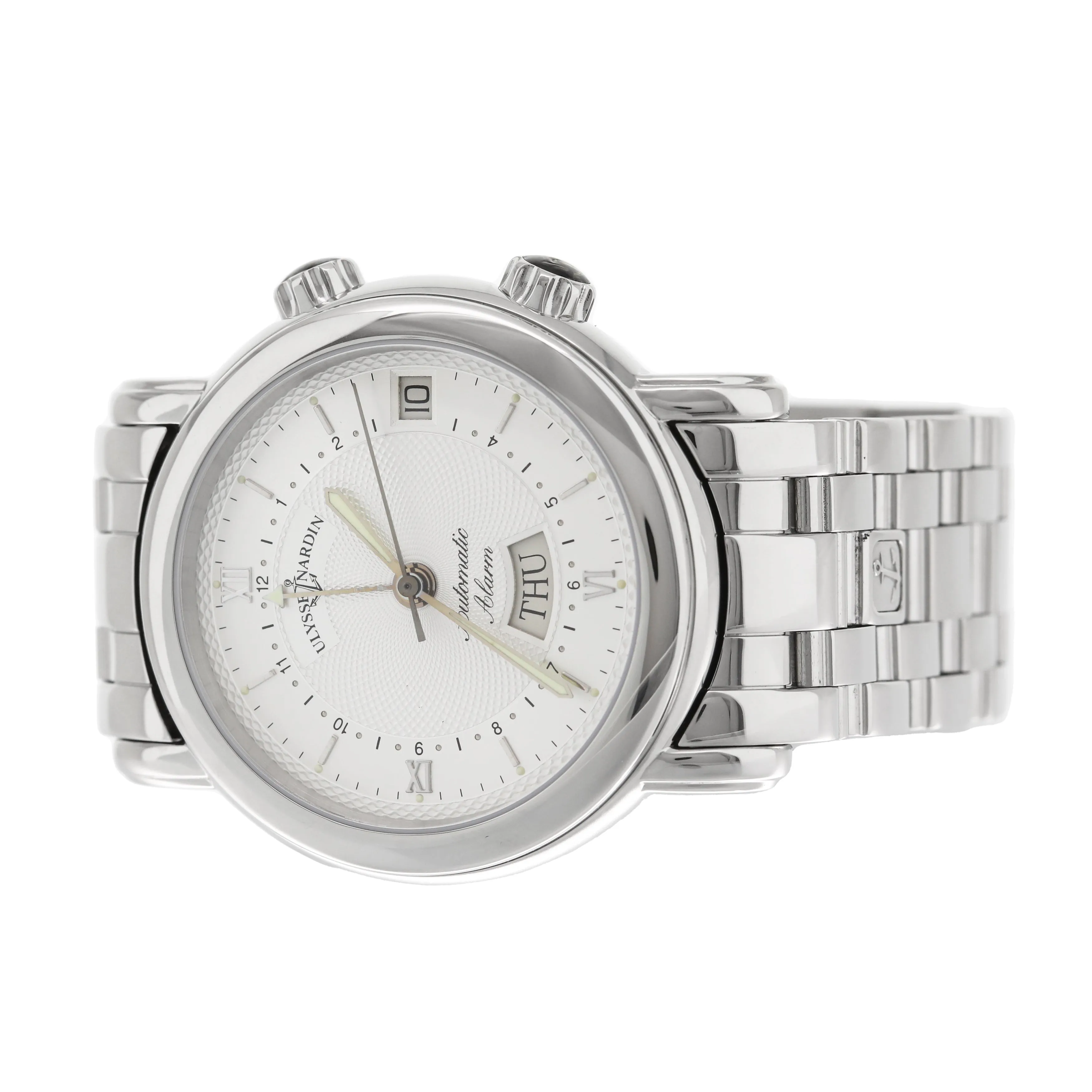 Ulysse Nardin San Marco Alarm Silver Dial Steel 38MM 603-77-7-62 Full Set