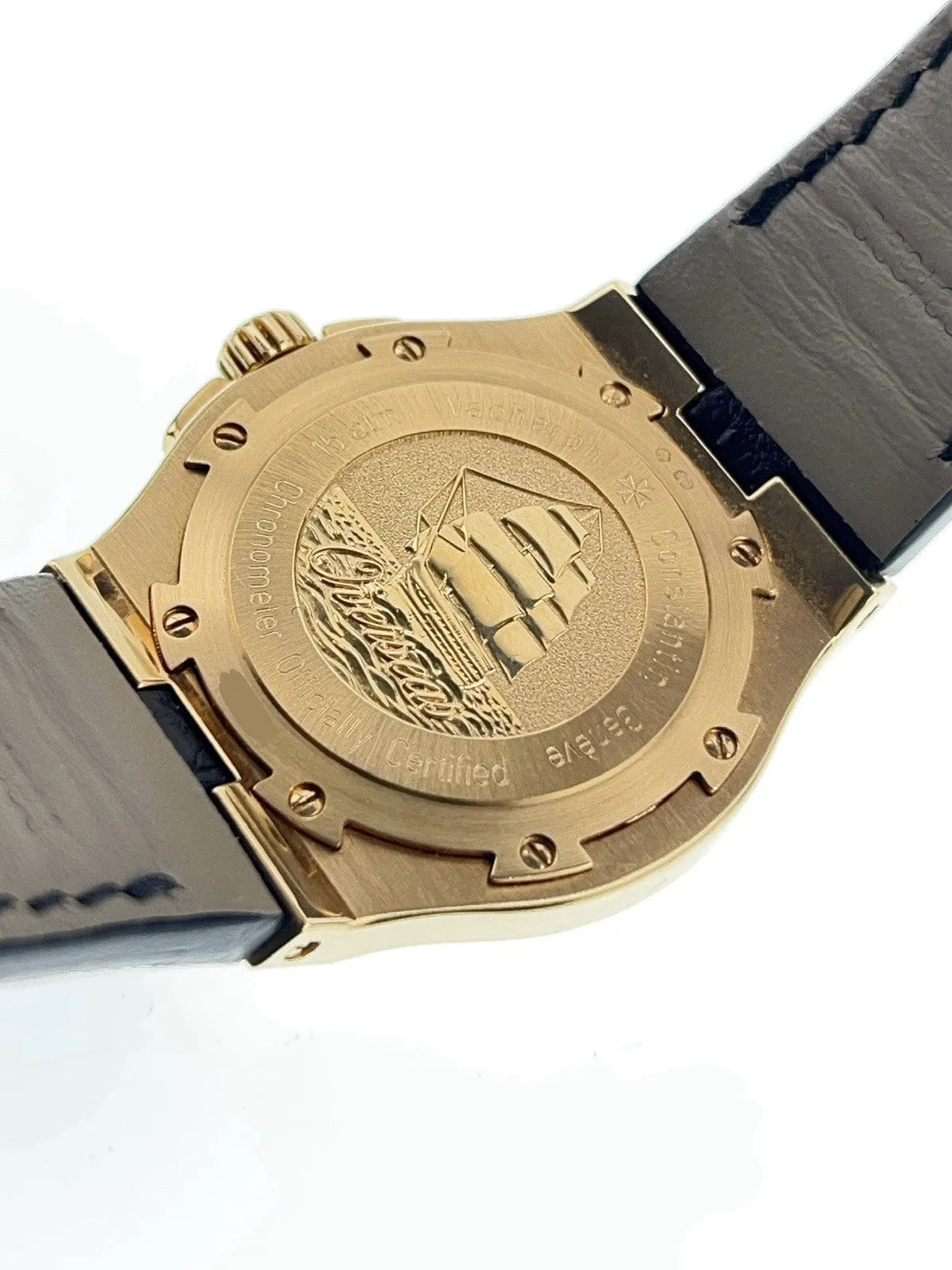 Vacheron Constantin Overseas 18k Yellow Gold White Dial 37mm Auto Mens 42042