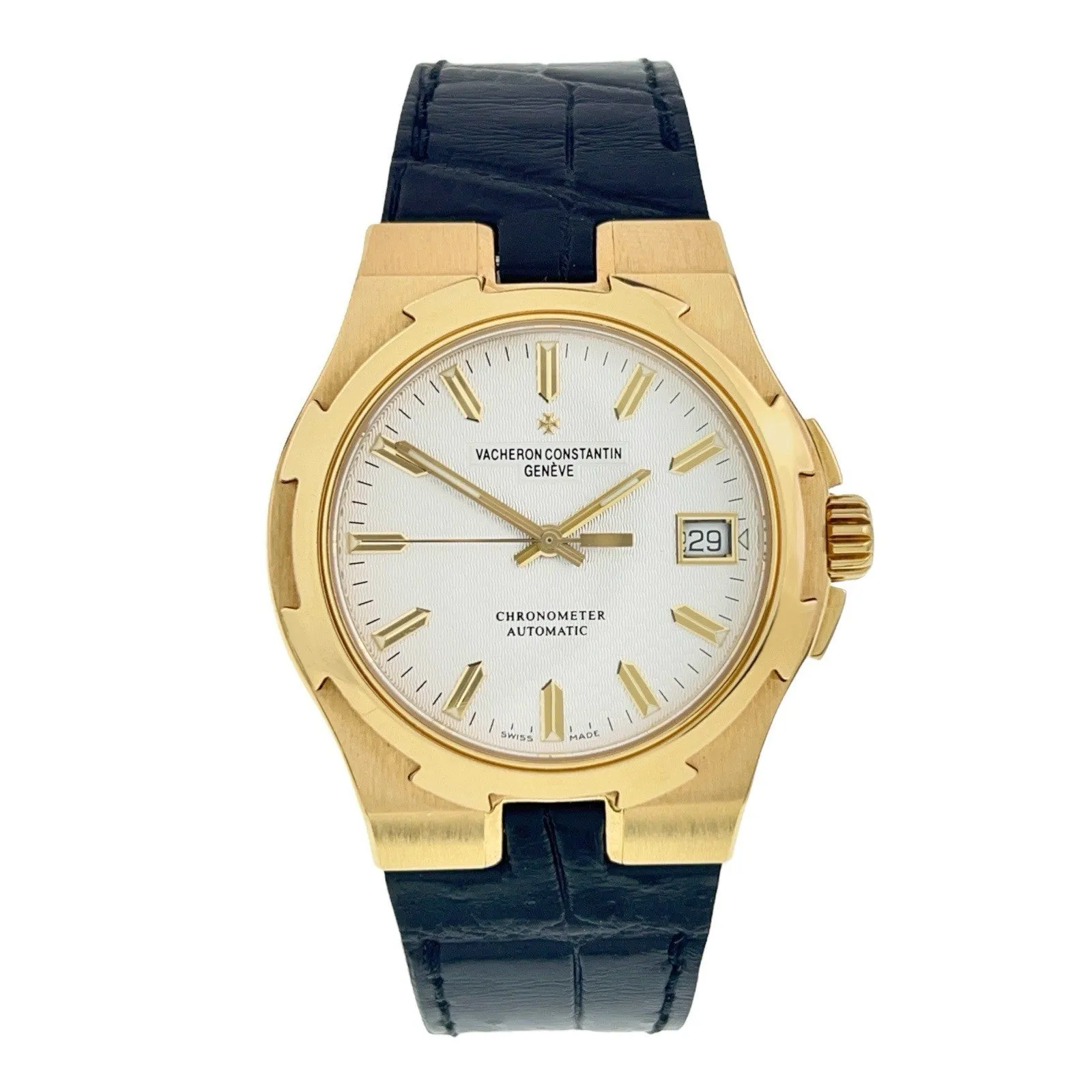 Vacheron Constantin Overseas 18k Yellow Gold White Dial 37mm Auto Mens 42042