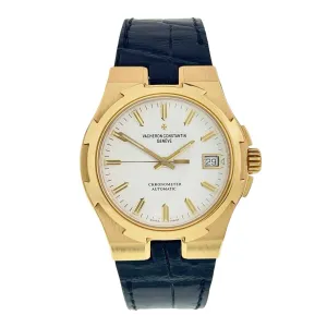 Vacheron Constantin Overseas 18k Yellow Gold White Dial 37mm Auto Mens 42042