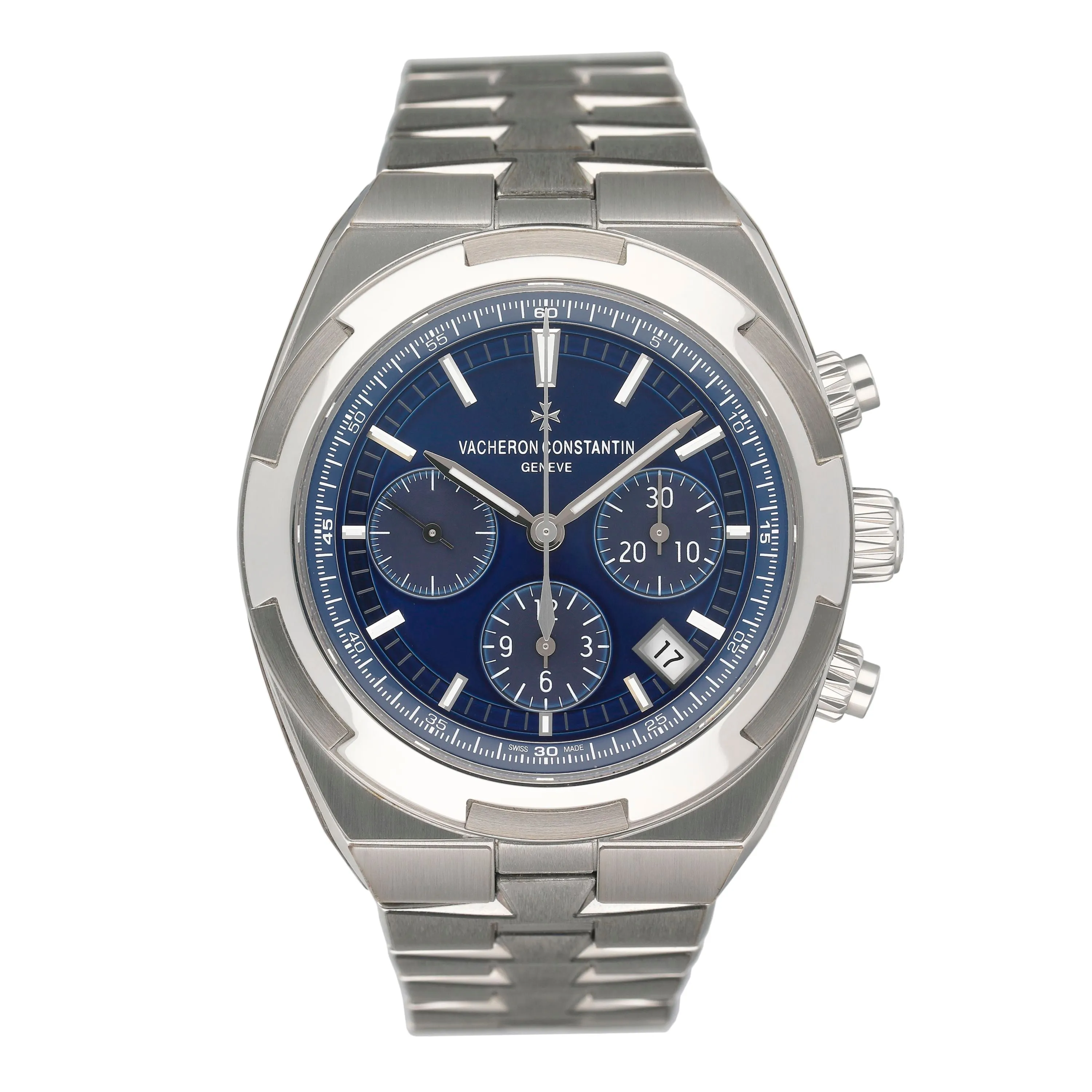 Vacheron Constantin Overseas 5500V/110A-B148 Blue Dial Mens Watch Box Papers