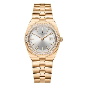Vacheron Constantin Overseas Pink Gold Watch, 33MM Silver Dial, 1225V/200R-H031